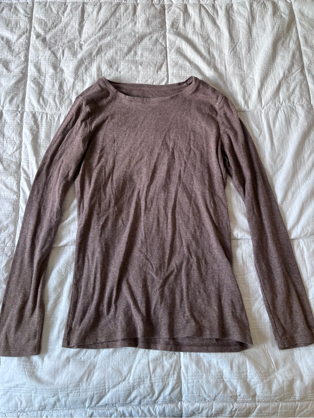 a new day Long Sleeve Boatneck Top in Taupe Brown